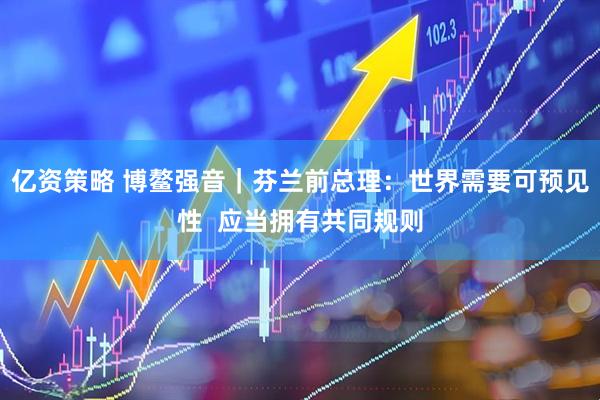 亿资策略 博鳌强音｜芬兰前总理：世界需要可预见性  应当拥有共同规则